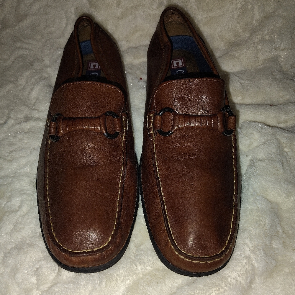 Chaps men leather loafers size 10